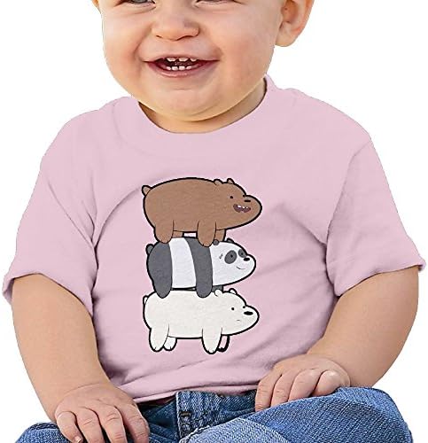 Chengrangst We Bare Bears Toddler/Infant Short Sleeve Cotton T Shirts Pink 6 M