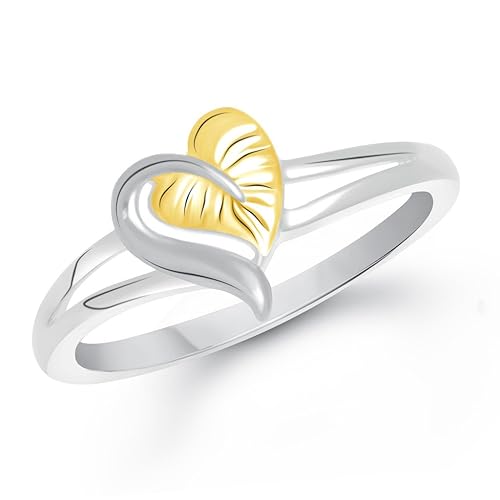 Leaf Heart Gold And Rhodium Plated Alloy Ring For Women & Girls - Fr2069G [Vkfr2069G]