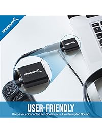 Sabrent aluminio USB adaptador de sonido externa, Negro