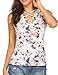 Mofavor Women's Sleeveless Floral Print Casual Lace Up Cami Tank Tops