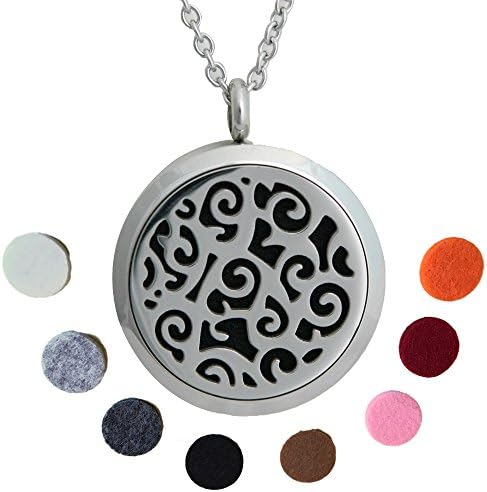 Shalu Aromatherapy Necklace - Inner Beauty Essential Oil Diffuser Pendant with 8 Refill Pads