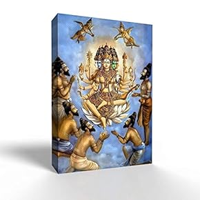 Canvas Wall Art India Shiva Canvas Painting Wall Poster Decor for Living Room Wooden Framed Home Decorations - 12x18 inches