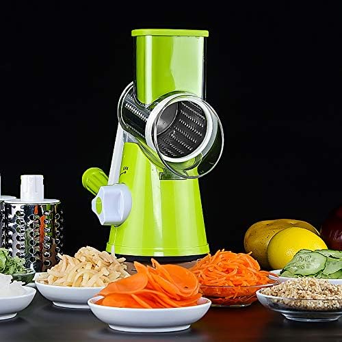 WenYOUNG Manual Multi-Function Vegetable Slicer Fruit Cutter Cheese Shredder Speedy Rotary Drum Grater Slicer Strong-Hold Suction for Grinding,Cutting Silk, Slicing