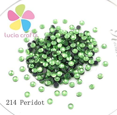 2*144pcs/lot SS30 6mm multi-colored options glass rhinestone flatback hot fix gems (214 peridot)