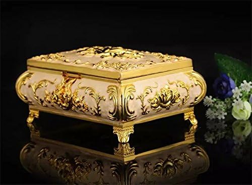 Christmas decoration antique-style metal Epoxy craft container gold white