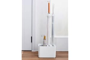 GeLive 10 Hole Umbrella Rack Stand Holder with Drip Tray Space Saver Organizer Fits Entryway Corner Home Office Decor, Hold 10 Umbrellas (White)