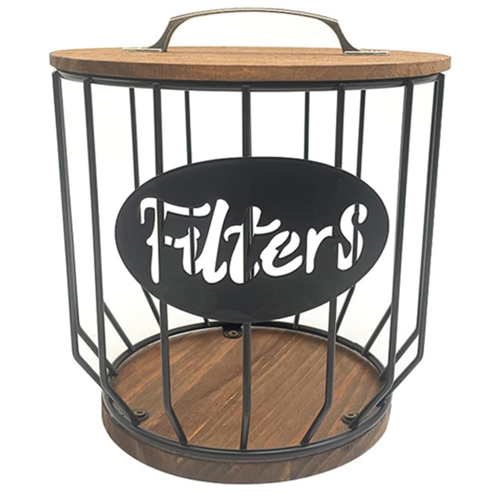 Plomevry Coffee Filter Holder Storage and Dispenser, Holds 500 Coffee Filters, + Metal