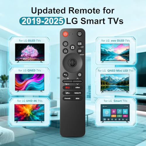 Replacement Magic-Remote-Control for-LG Smart TV, Voice Remote Control Compatible with LG 2019-2025 OLED QNED UHD and 4K TVs, Replaces MR25GA MR24 MR23 MR22 MR21 MR20 MR19 Series