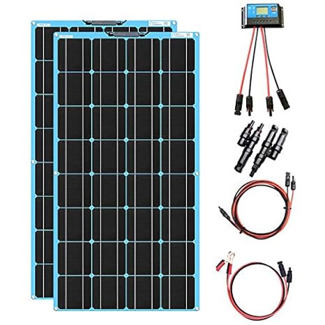 XINPUGUANG 200W kit de Panel Solar 2pcs 100w módulo monocristalino ...