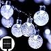 easyDecor Globe Solar String Lights 30 LED 21ft 8 Mode Bubble Crystal Ball Christmas Fairy String Lights for Outdoor Xmas Landscape Garden Patio Home Holiday Path Lawn Party Decoration (White)