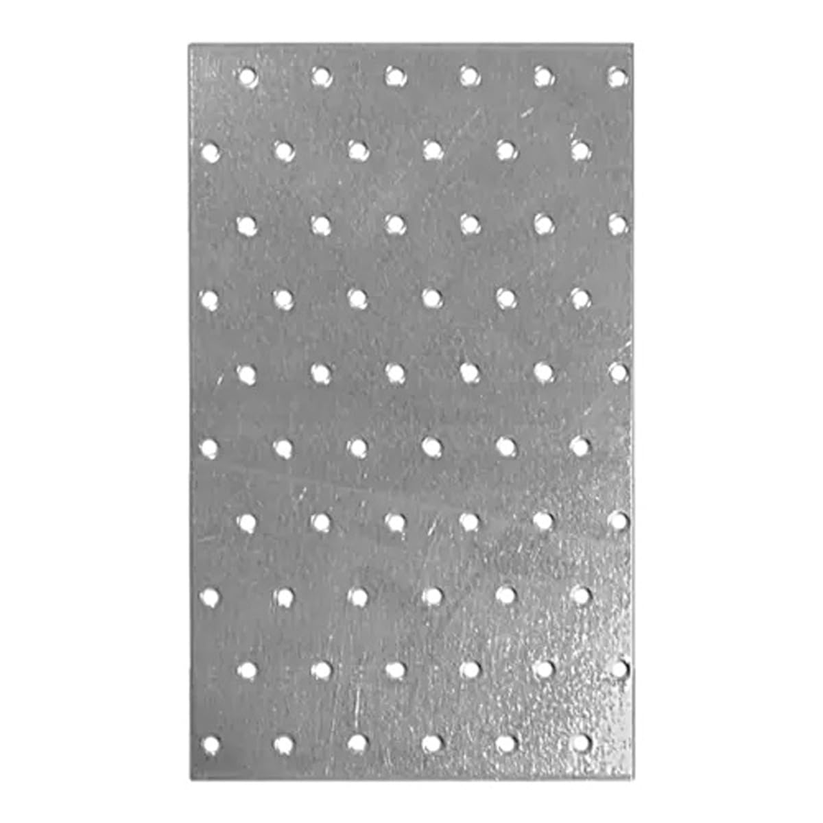 200mm x 120mm Galvanised Perforated Flat Plate Connector Joining Plates Metal Brace Brackets for Wood 2mm Thick Steel PP18 (Pack of 1) L03-06ABC