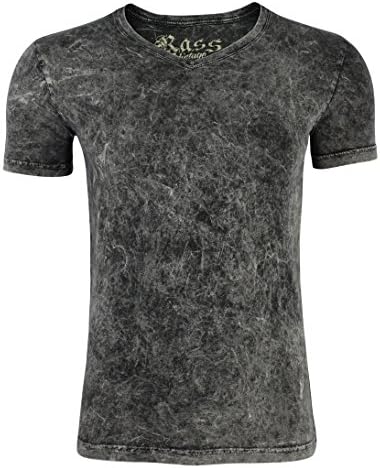 Rass Vintage V neck T-Shirt 100% Pima Cotton Made In Peru– Men’s Tee Shirts MJC5011-GRY-L