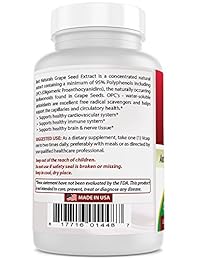 Mejor Naturals Veggie – Extracto de semilla de uva de 400 mg cápsula, 120 count, paquete de de 1, 1, 1