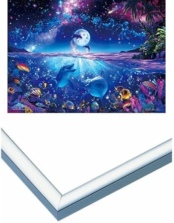 Amazon 00ピース ジグソーパズル パズルの超達人ex ラッセン 星に願いを スーパースモールピース 光るパズル 38x53cm アルミ製パズルフレーム パネルマックス シルバー 38x53cm パズルフレーム 額 おもちゃ