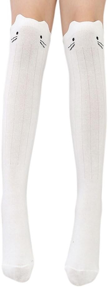 Girls Socks,Loveble 1 Pairs Cotton Knee High Socks Animal Cat Socks Bottom Socks 3-12 Years