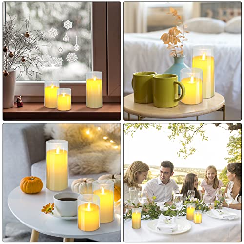 Flameless Candles Flickering Battery Operated Candles White Acrylic