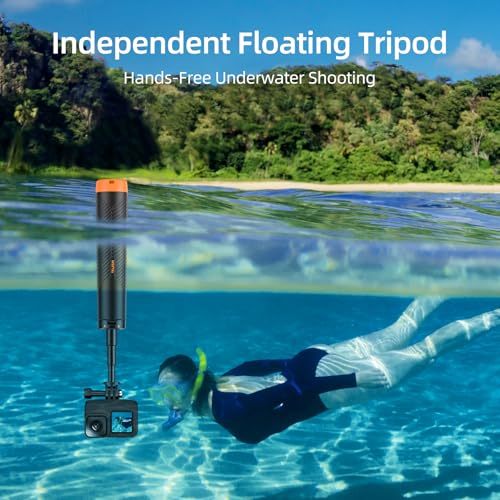 TELESIN 4 in 1 Selfie Stick Grip Hand Floating Tripod Waterproof Extendable Selfie Monopod for GoPro Hero 13.12 11 10 9 8 7 6 5 4 DJI Action 5 Pro 4 3 Insta360 X5 X4 AKASO Camera