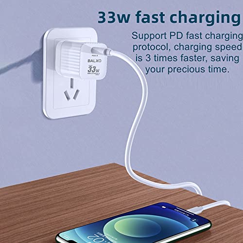 USB C Charger, 33W GaN Ⅲ Wall Charger,PD QC 3.0 Adapter,Foldable PPS Fast Charger,Type C Charger Fast Charging Block Compatible with MacBook Pro, iPad, iPhone 14 Pro Max,Galaxy S23/S22, Balxo