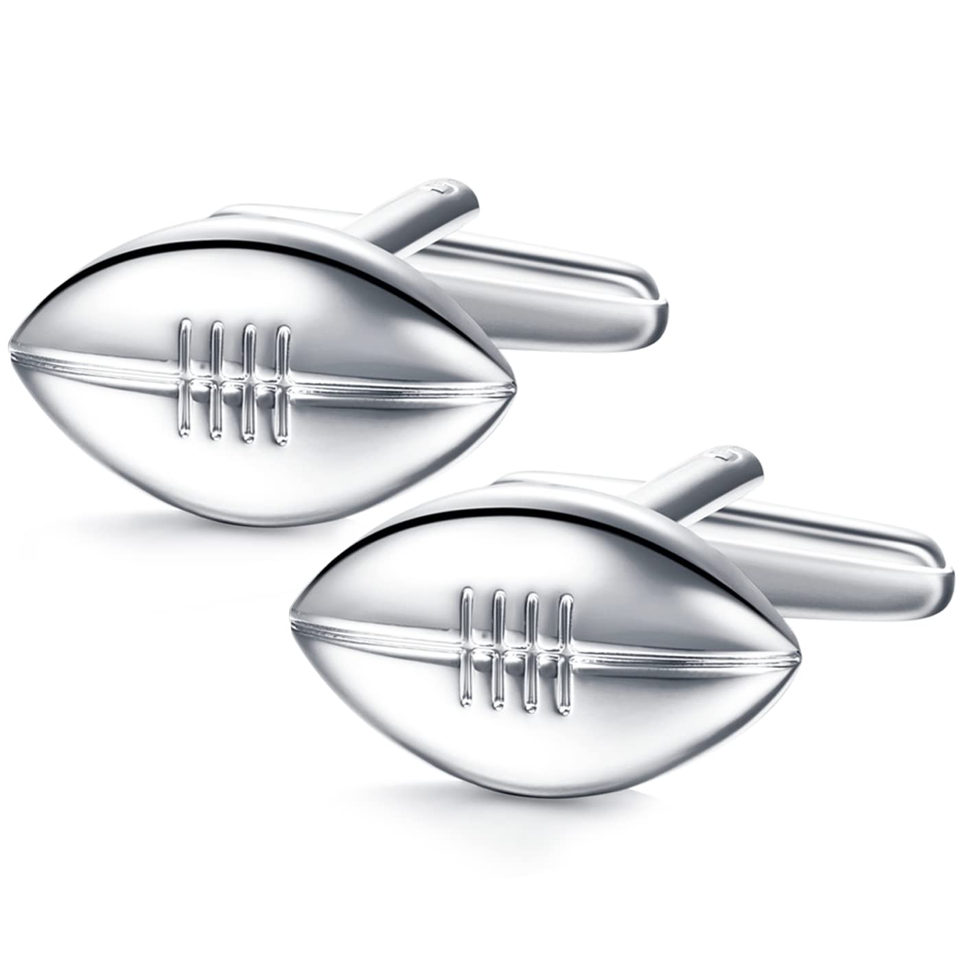 HONEY BEAR Silver Rugby Ball football Sport Cufflinks Wedding Shirt Dress Cuff Links Gift