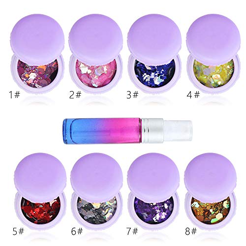 image for Bestland Holographic Body Glitter Tattoos 8 Boxes Chunky Face Glitter 