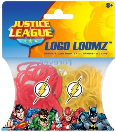 Hit Entertainment Licensed Logo Loomz Filler Loom Bands & 2 Charm Pack - Disney, DC Comics & More! (DC Comics - Flash)