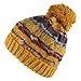 Morehats Bohemian Stripe Crochet Knit Slouchy Pom Pom Handmade Beanie Winter Ski Warm Hat
