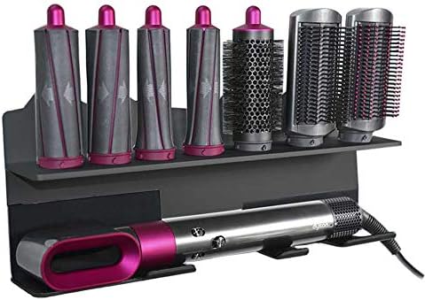 Iamagie Storage Holder for Dyson Airwrap Styler Accessories Wall Mounted Rack Bracket Stand with Adhesive for Home Bedroom Bathroom Organizer, Black