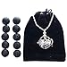 Essential Oil Diffuser, Aromatherapy Necklace: The Blossom Pendant Kit w 10 Black Essential Oil Lava Beads | 28