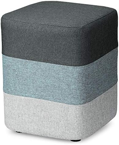 COQOFA DIY Soft Ottoman Footstool foot Rest Stool Square Linen Fabric Sofa Small Bench Modern with Washable Cover and Memory Foam for Bedroom and Living Room Assembly Required 200lbs Heavy Duty