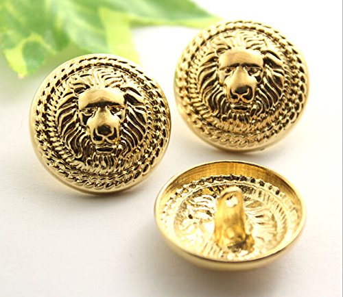 Funcoo 11 pcs Metal Blazer Button Antique Vintage Silver Suits button Set for Blazer, Suits, Sport Coat, Uniform, Jacket (Gold-Lion)