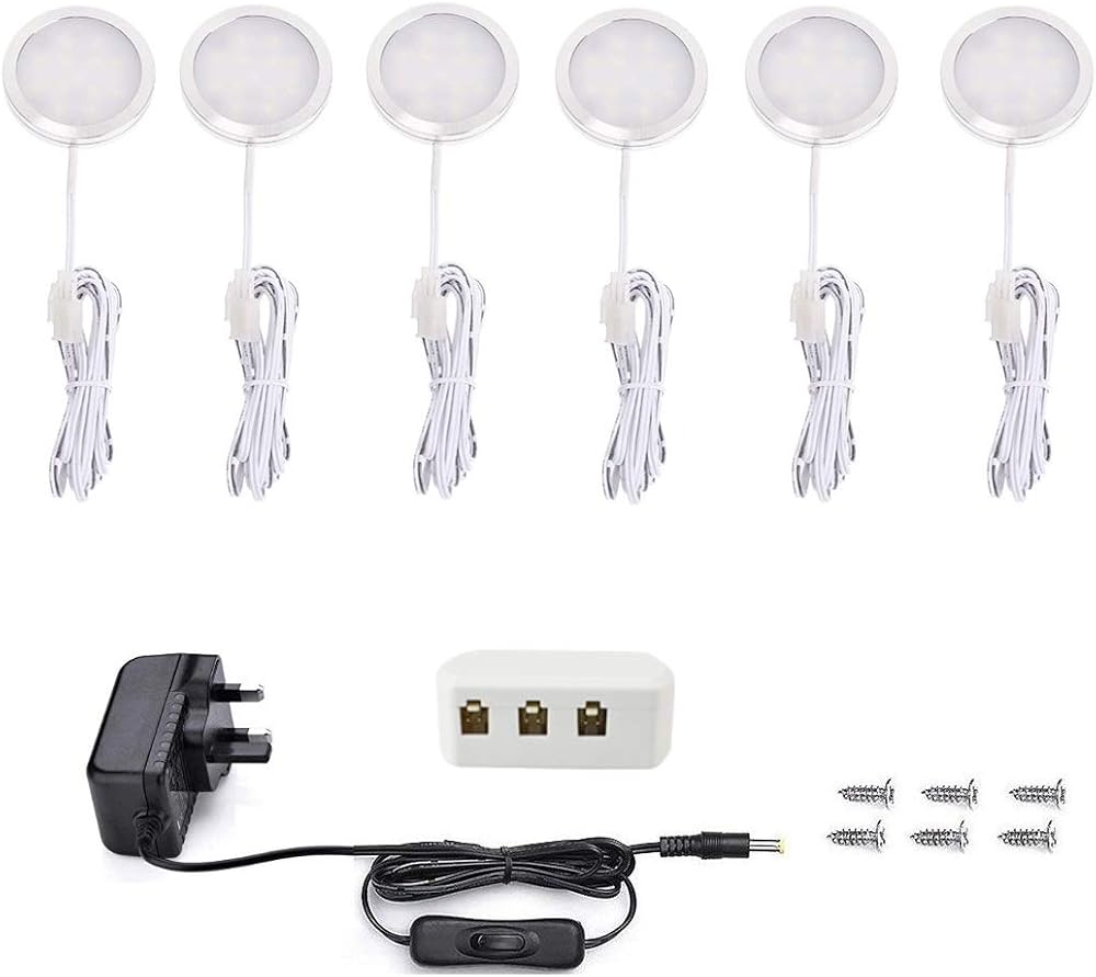 Vlio Under Cabinet Light Kit LED Puck Lights 15W 1500LM Cool White Six Pack