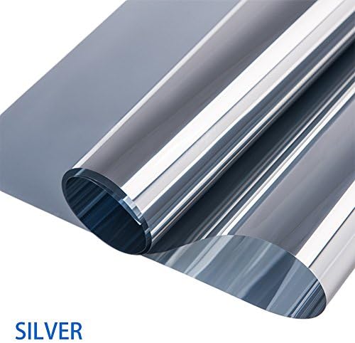 Window Film Privacy One Way Mirror Window Film Non-Adhesive Static Cling Decorative Heat Control Anti UV Window Tint for Home and Office Window (35.4"×78.7")