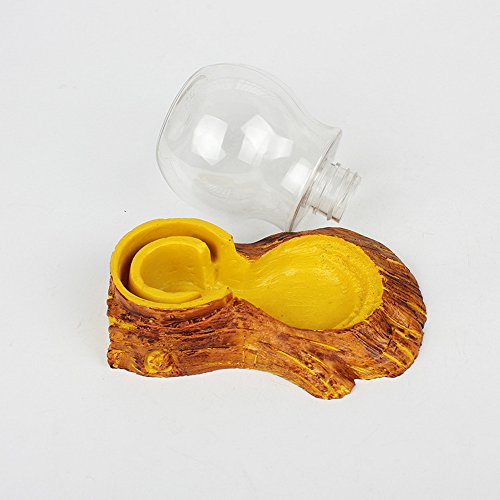 HIFUAR Reptile Waterer Automatic-refilling Water Feeding Water Bowl with Bottle for Home Decoration for Turtle Lizard Reptile Pet (Gold)