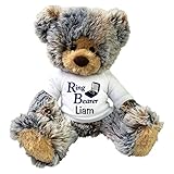 Personalized Ring Bearer Teddy Bear - 14 inch Brindle Bear