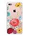Hepix Flower Floral iPhone 7 Plus Case Color Flower, iPhone 8 Plus Case Pink Big Blossom for Women Girl, Cute Pretty Clear iPhone 7/8 Plus Case Sunflower with Protective Bumpers Flexible Protective