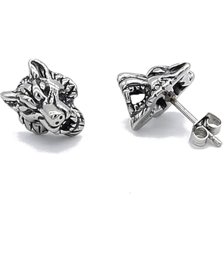 Amazon.com: HZMAN Viking Wolf Dangle Drop Earrings for Men Women