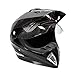 MMG Dual Sport Off Road Motorcycle Full Face Helmet Dirt Bike ATV Flip-Up Visor (Model 23) - Shiny Black, XL