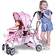 Joovy Toy Caboose Baby Doll Stroller Featuring Reclining Front Seat, Adjustable Footrest, Storage Basket, Extendable Canopy, 