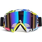 4-FQ Motorcycle Goggles ATV Motocross Eyewear Windproof Dirt Bike Glasses Dustproof Off Road Scratch Resistant Skiing Protective Safety Glasses PU Helmet MX Racing Goggles - Camouflage Yellow