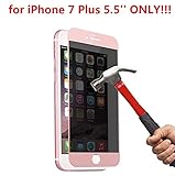 EVERMARKET 3D Full Cover High Transparent Privacy Anti Spy Tempered Glass Screen Protector Film for Apple iPhone 7 and 7s Plus 5.5 Inch - Rose Gold