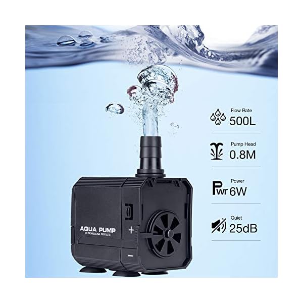 IREENUO-Internal-Fish-Tank-Filter-6W-500LH-4-in-1-Aquarium-Filter-Pump-Submersible-Fish-Tank-Water-Pump-Air-Pump-for-50-150L-Fish-Tank-500LH IREENUO Internal Fish Tank Filter, 6W 4 in 1 Aquarium Filter Pump Submersible Fish Tank Water Pump Air Pump for 30-150L…