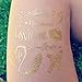 Happy Magnolia 119 pc Bachelorette Party Tattoos/Bride Tattoos (8 Sheets) Perforated Temporary Metallic Gold Tattoos Quick Bridal Shower Party Favor Decorations: Bride, Bridesmaid, Funny (119 count)
