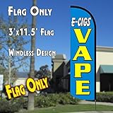 Vista Flags E-Cigs Vape Windless Polyknit Feather Flag ONLY (3 x 11.5 feet)