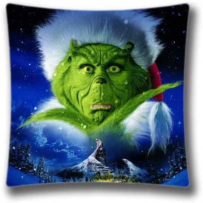 Christmas Dr Seuss How The Grinch Stole Christmas Square Custom Throw Pillow Case Personalized Cushion Cover Pillowcase Pillow Cover 16"x16"