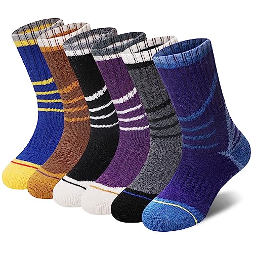 Merino Wool Hiking Socks for Kids Boy Girls Winter Warm Thermal Thick Boot Cozy Cushion Crew Socks