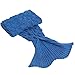 AmyHomie Mermaid Tail Blanket for Adults, Crochet Mermaid Blanket for Women Soft All Seasons Sleeping Blankets for Teen Girls (ScaleBlue,Adults)