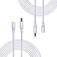 Liwinting 2pcs 3M/9.84Feet DC Extension Cable, 12V DC Power Adapter Plug Extension Cord 5.5mm x 2.1mm Male to Female Extension Wire for DC 12V Power Adapter, CCTV Security Camera etc. - White