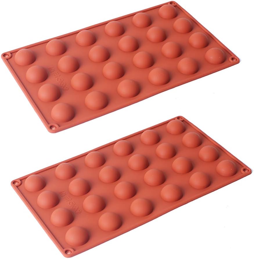 2 Set Half Circle Cake Baking Mold Silicone Baking Mould Hemisphere, Silicone Mold for Chocolate Desserts,Ice Cream Bombes,Cakes,Soap (24 Cavity)
