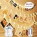 Decute 50LED Photo Clips String Lights Holder Timer Function 8 Modes Dimmable with Remote, 17FT Fairy Starry Lights for Christmas Card Bedroom Wedding Party Hanging Photos Pictures Memos, Warm White