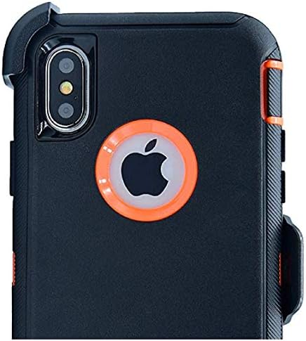 OtterBox Defender Case for iPhone Xs/iPhone X with Belt Clip Holster fits OtterBox with Tempered Glass Screen Protector - Black Orange